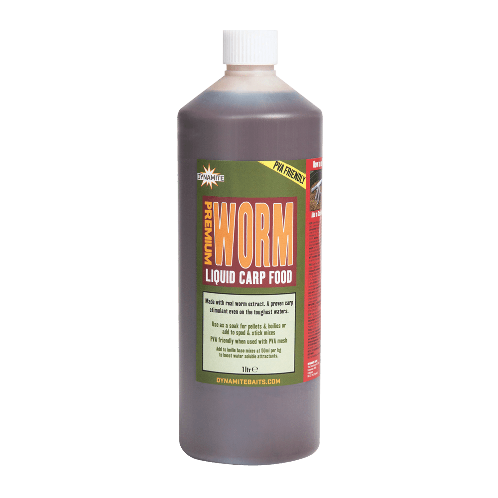 Dynamite Baits Liquid Carp Food - 1L - Worm - KarperCentrale Dynamite Baits Liquid Carp Food - 1L - Worm - KarperCentrale