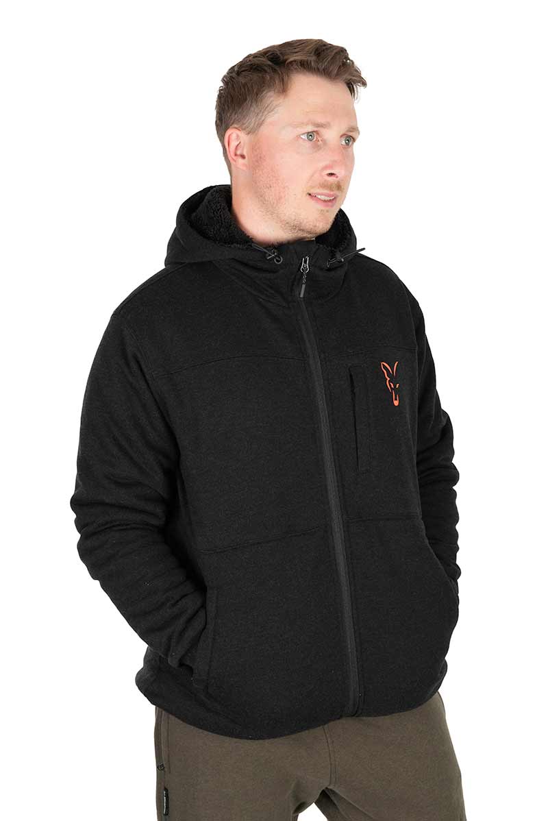 Fox Collection Sherpa Hoody Black/Orange - dé KarperCentrale