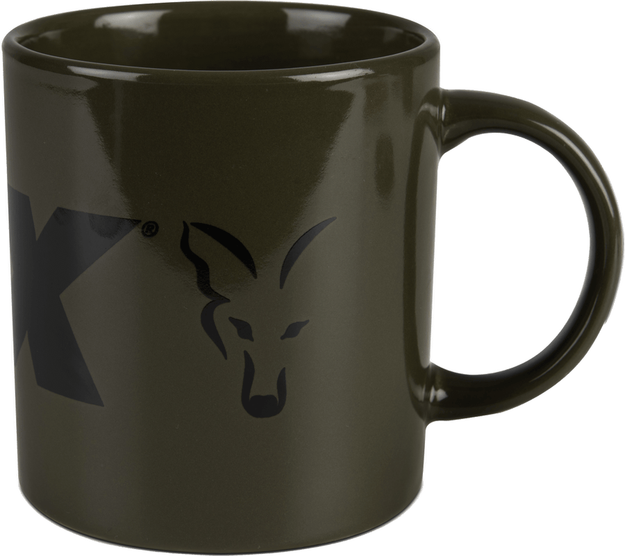 Tazza in ceramica con logo verde e nero